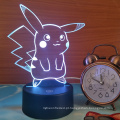 Pokemon Pikachu 3D LED Night Light, 3D Optical Illusion Visual Lamp 7 Colors Touch Table Desk Lamp